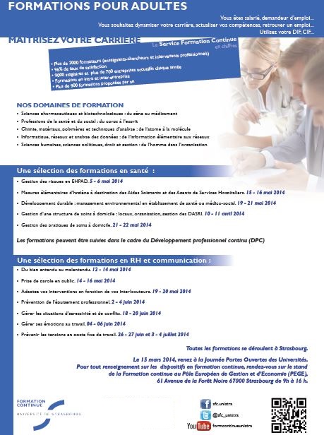 Université de Strasbourg recrute Formation : RH et Communication
