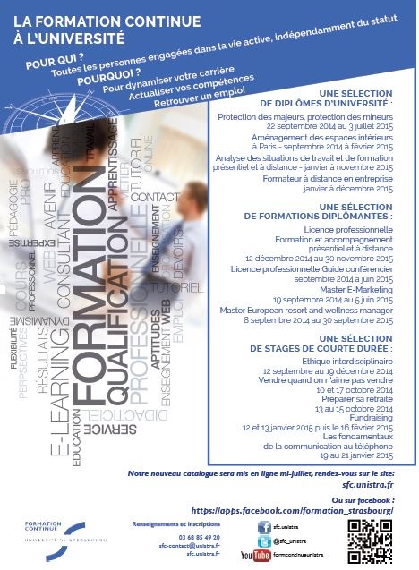 Université de Strasbourg recrute Licence professionnelle Formation et accompagnement