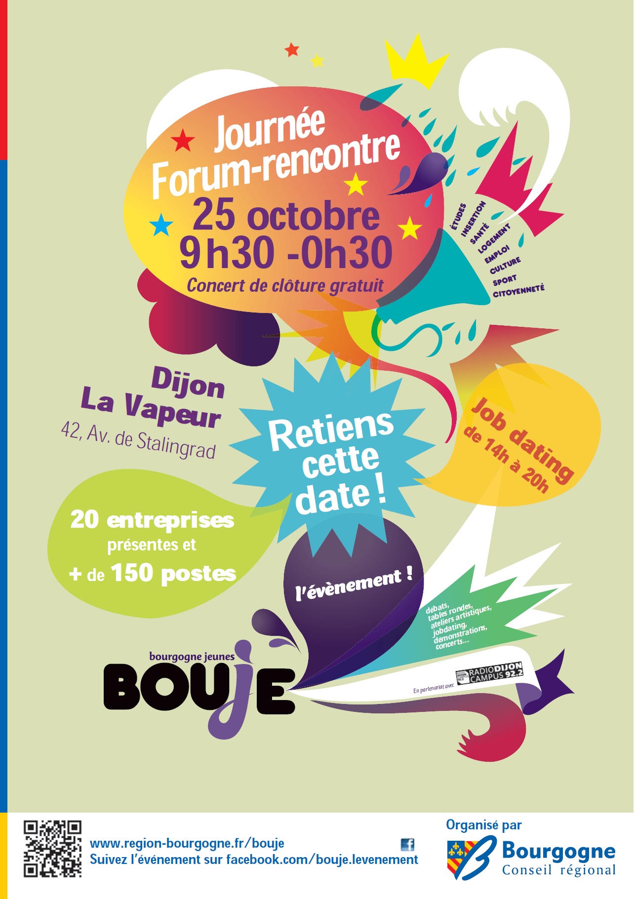 Conseil Régional de Bourgogne recrute Le 25 octobre Journée Forum-Rencontre de 09h30 à 0h30