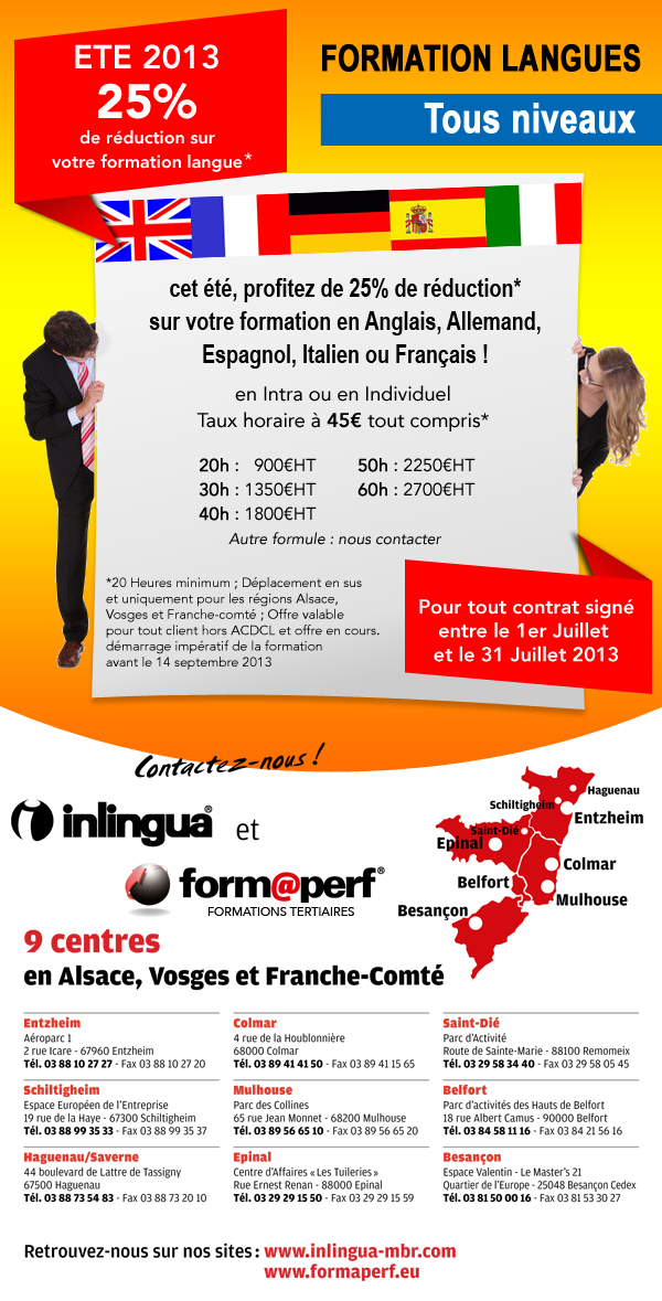 INLINGUA MBR recrute FORMATIONS LANGUES Tous Niveaux