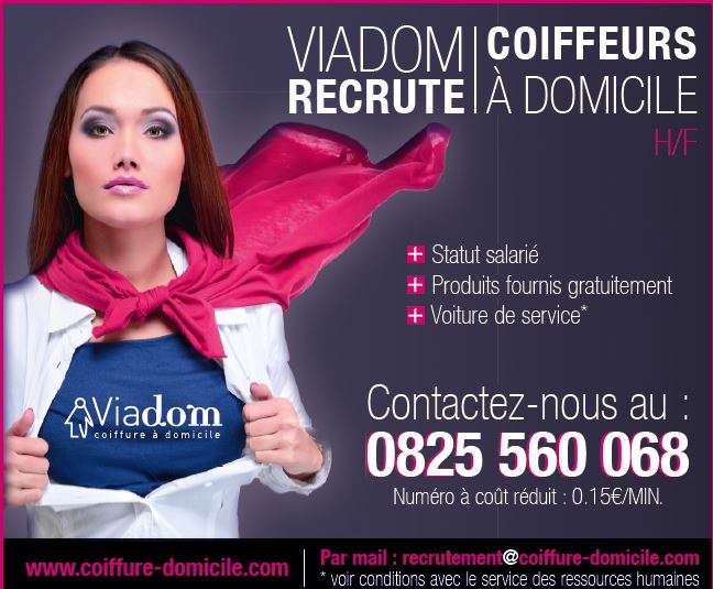 VIADOM recrute COIFFEURS(EUSES) à domicile poste en CDI