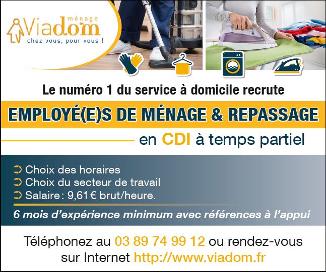 VIADOM MENAGE recrute EMPLOYÉ(E)S DE MÉNAGE & REPASSAGE