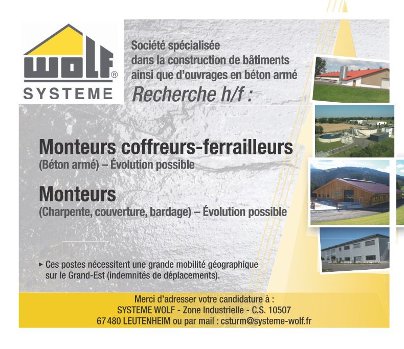 WOLF SYSTEME recrute MONTEURS H/F