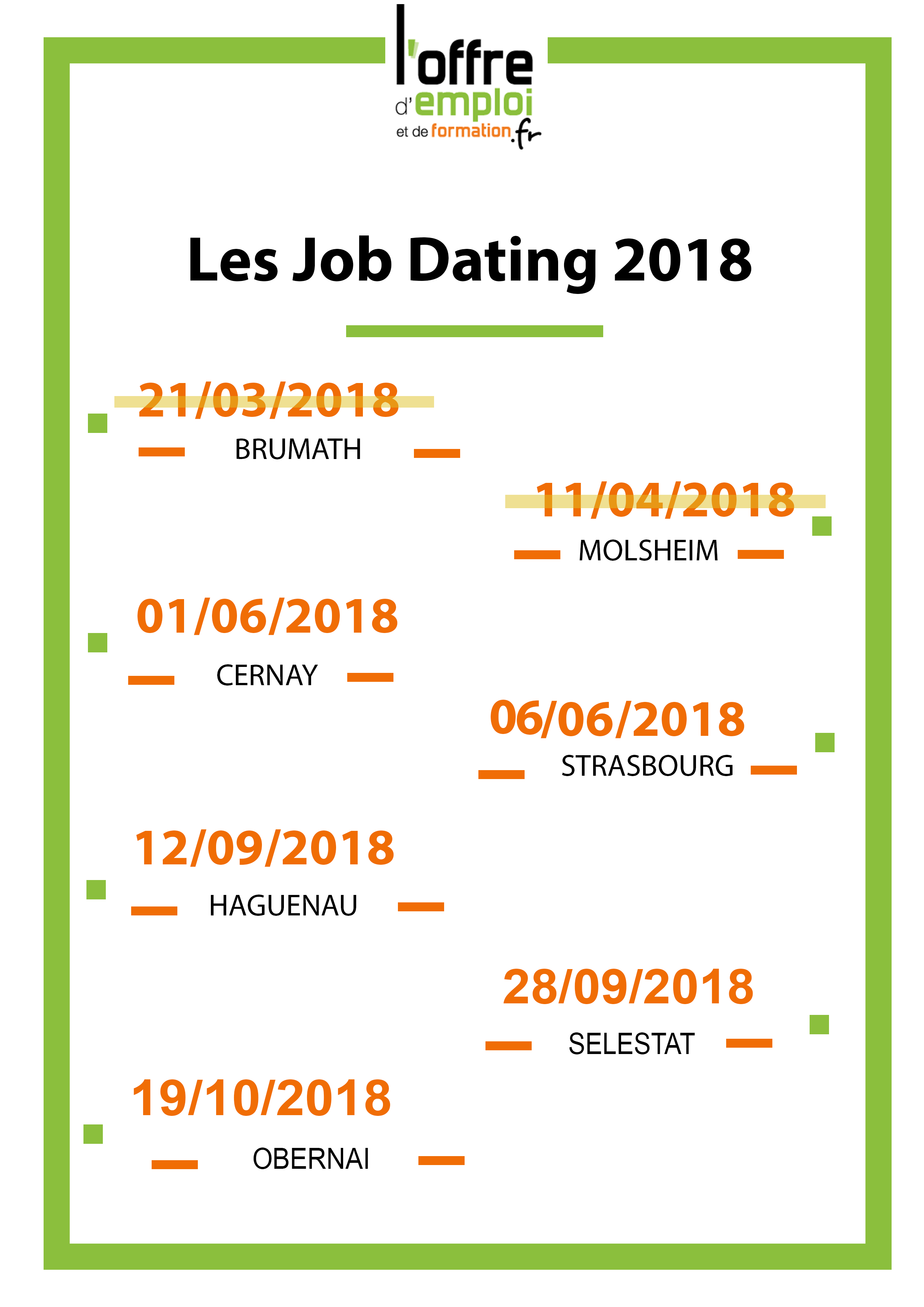 L'Offre d'emploi Alsace recrute Les premiers JOB DATING 2018