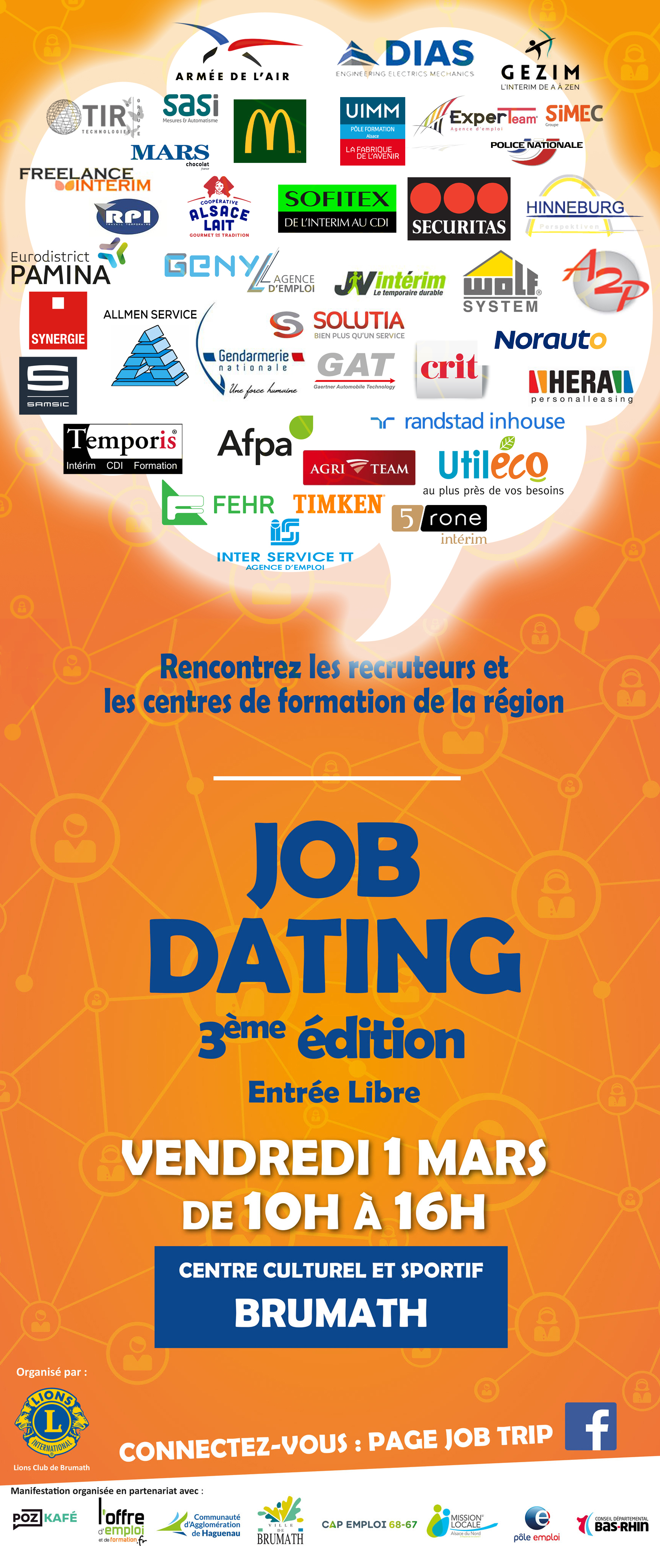 JOB DATING-BRUMATH recrute JOB DATING - BRUMATH LE 1er MARS 2019