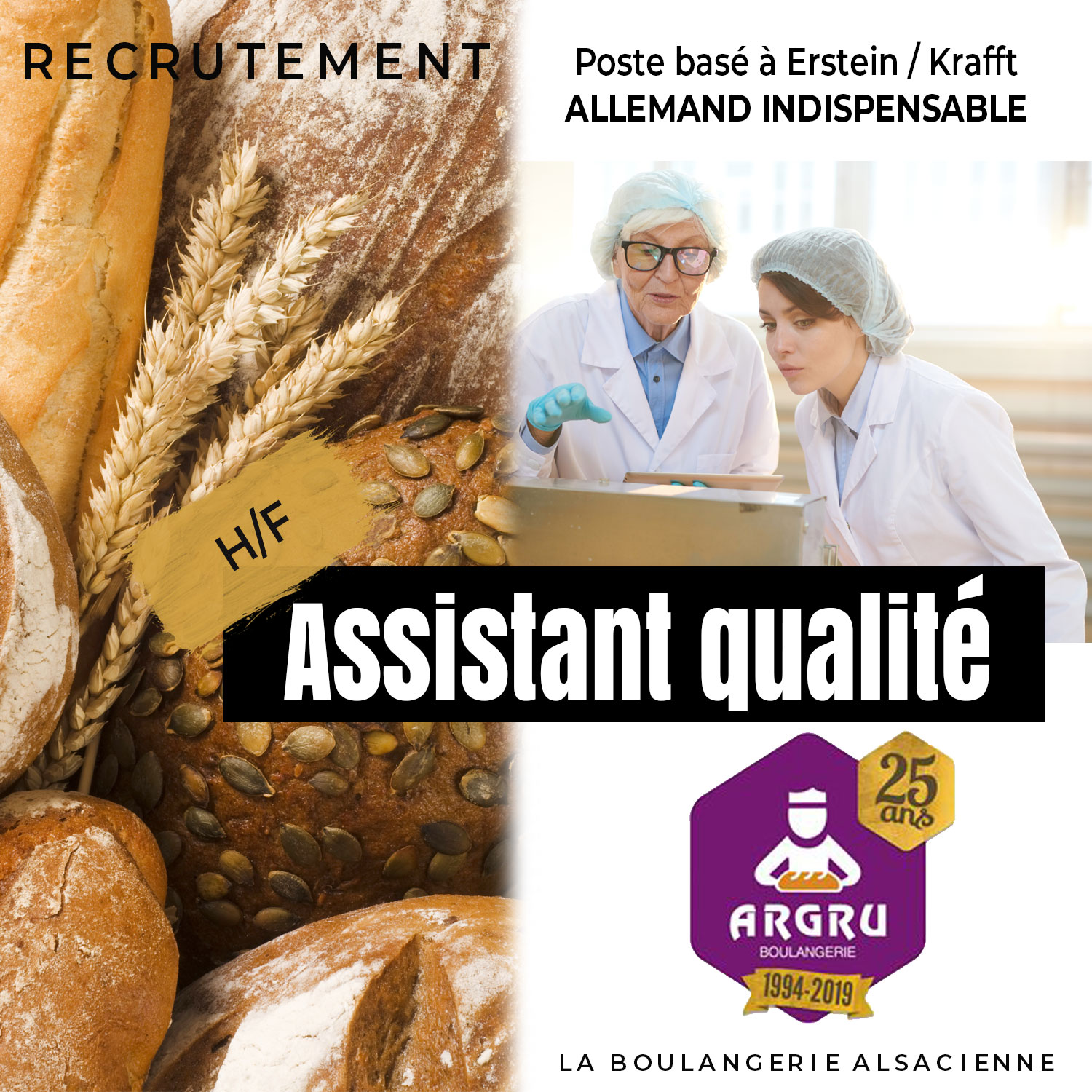 ARGRU recrute Assistant qualité h/f