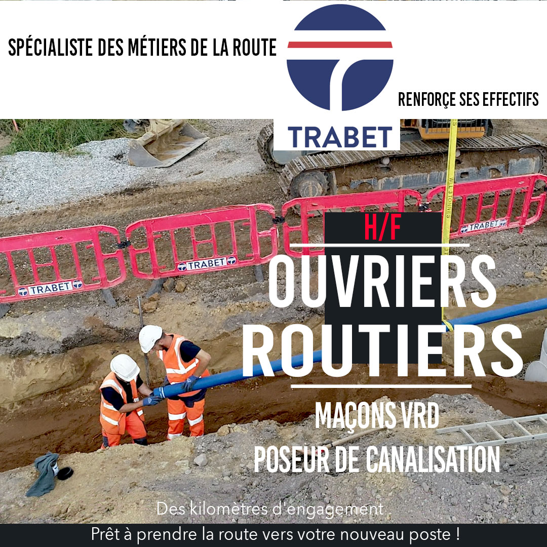 TRABET recrute  Ouvriers routiers h/f