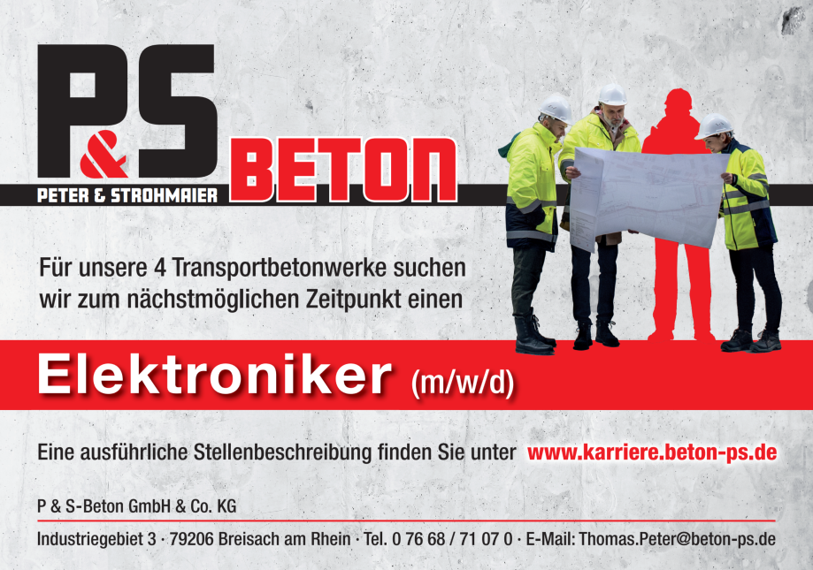 P & S-Beton GmbH & Co. KG recrute Elektroniker (m/w/d)