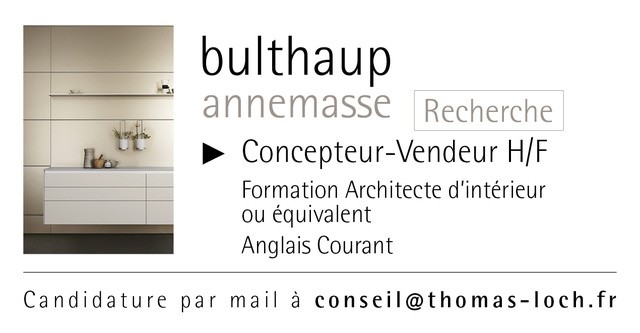 Bulthaup ANNEMASSE recrute Concepteur-Vendeur (H/F), formation architecte d’intérieur