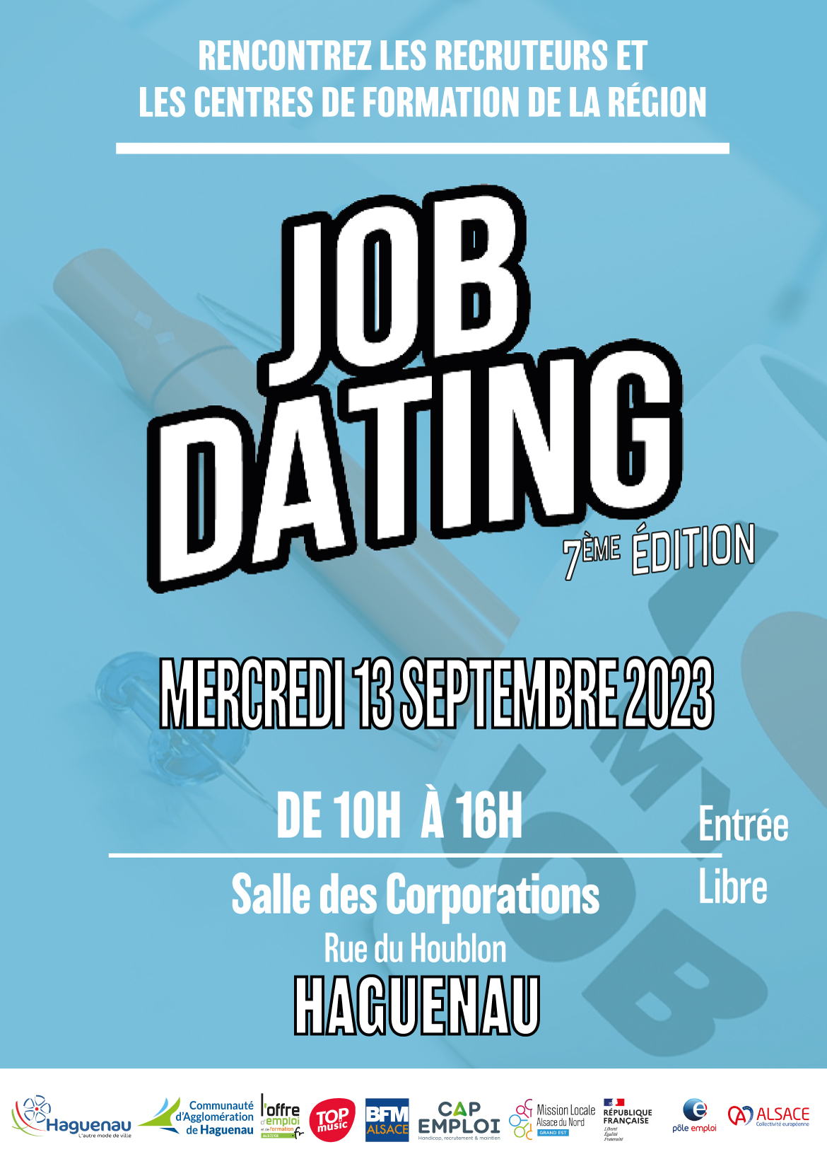 JOB DATING HAGUENAU 13 SEPTEMBRE recrute JOB DATING - HAGUENAU - le 13 SEPTEMBRE 2023