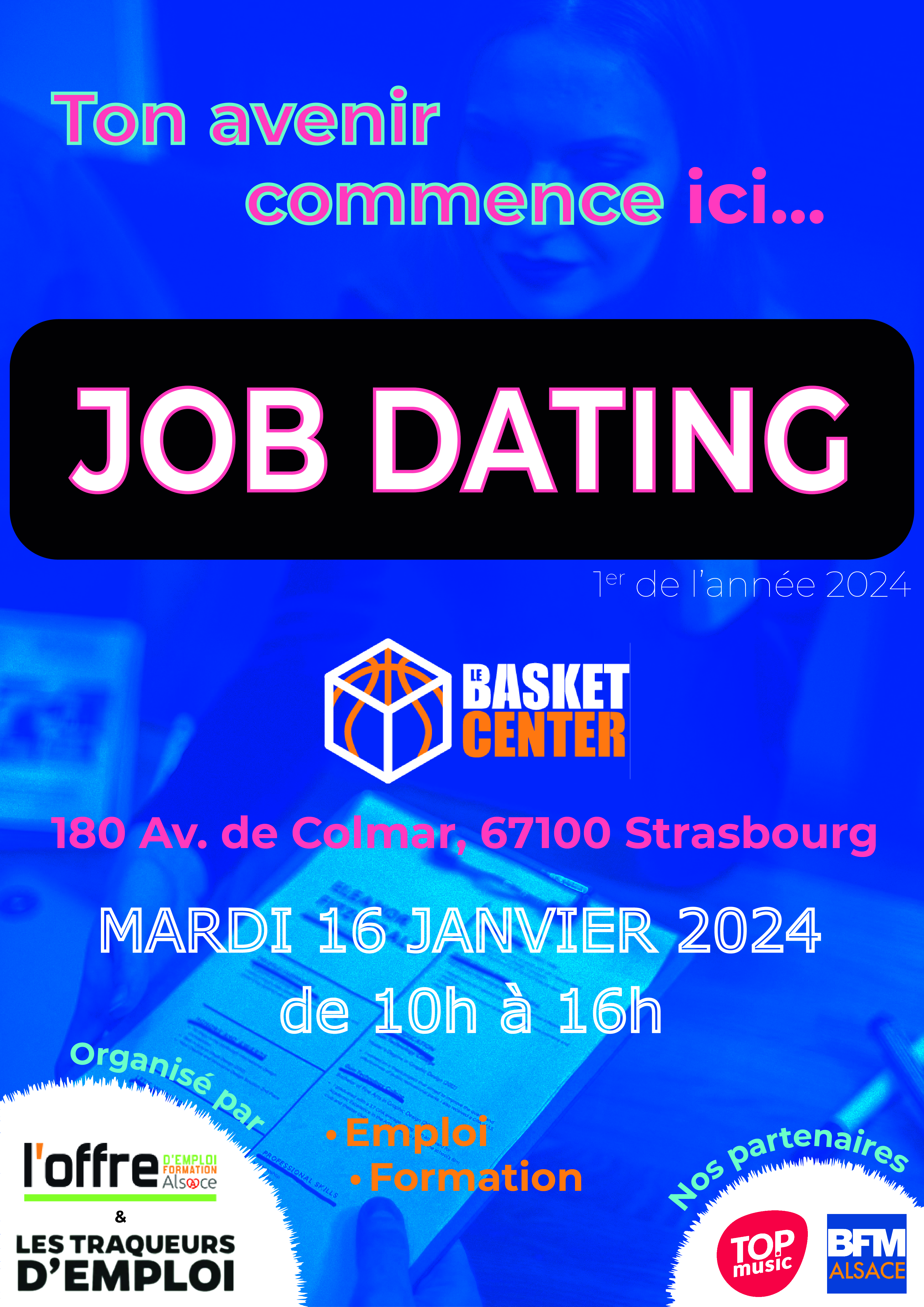 JOB DATING LE 16 JANVIER 2024 recrute JOB DATING- 16 JANVIER 2024 - BASKET CENTER STRASBOURG